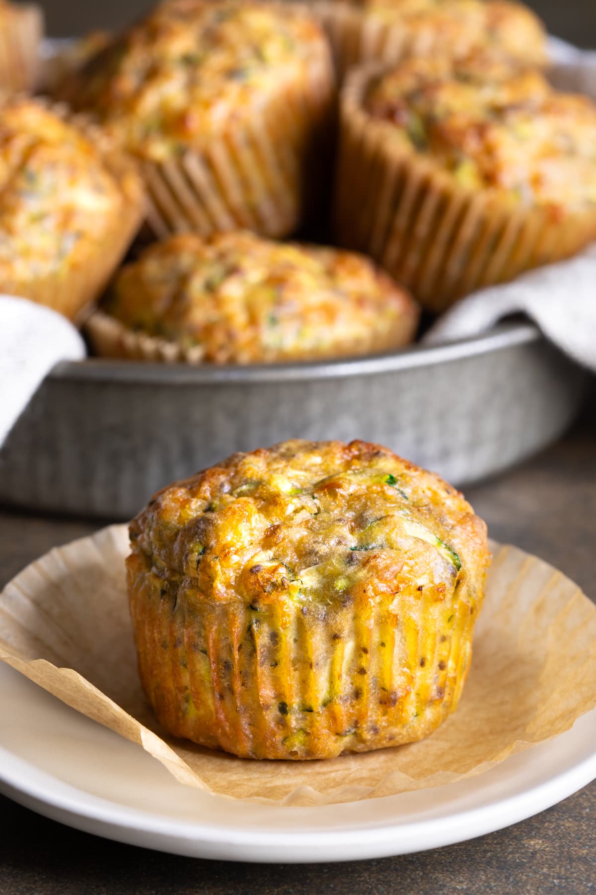 Gluten-free buckwheat zucchini muffins baked in paper muffin cases