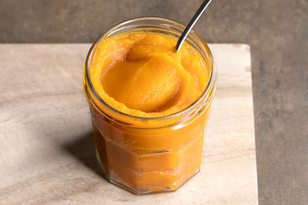 Pumpkin puree in a jar