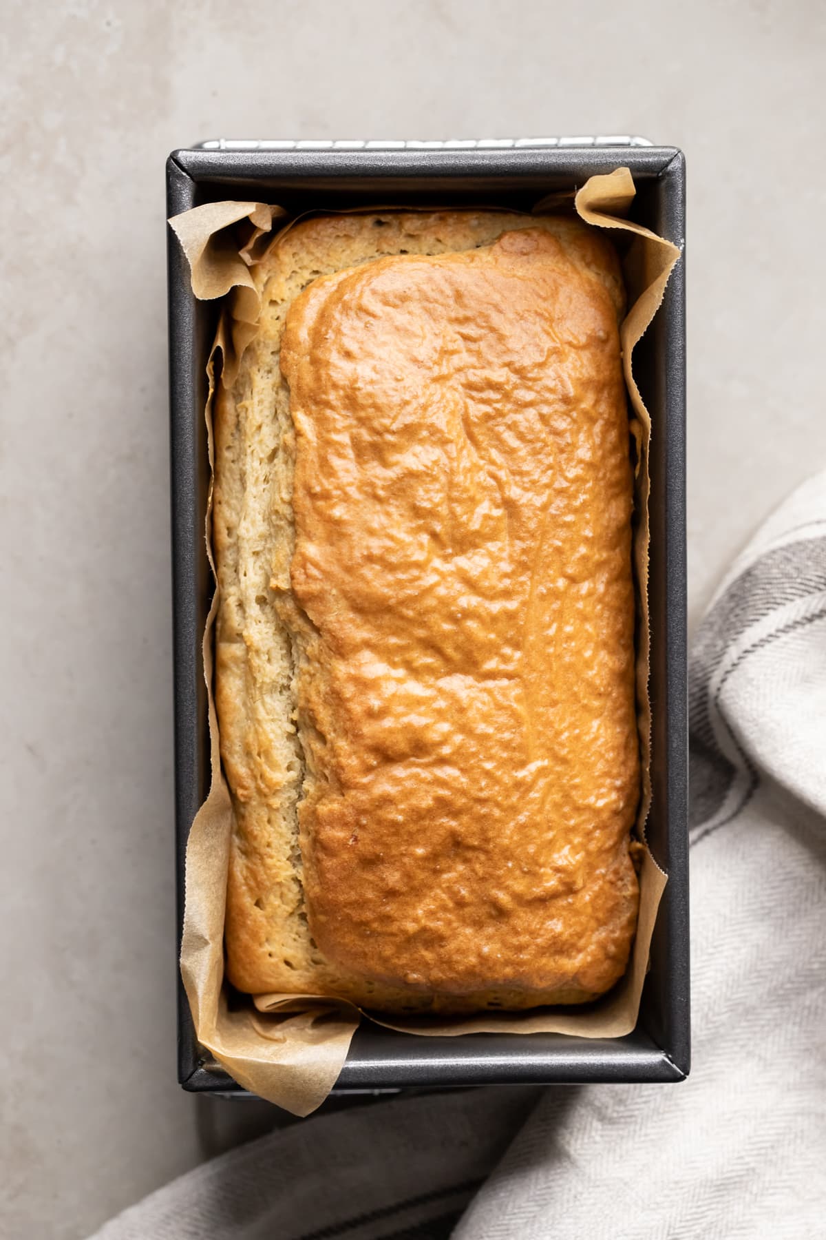 Bread baked in a loaf tin