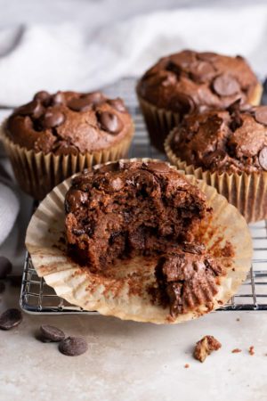 Almond Flour Double Chocolate Zucchini Muffins Recipe - Real Food ...