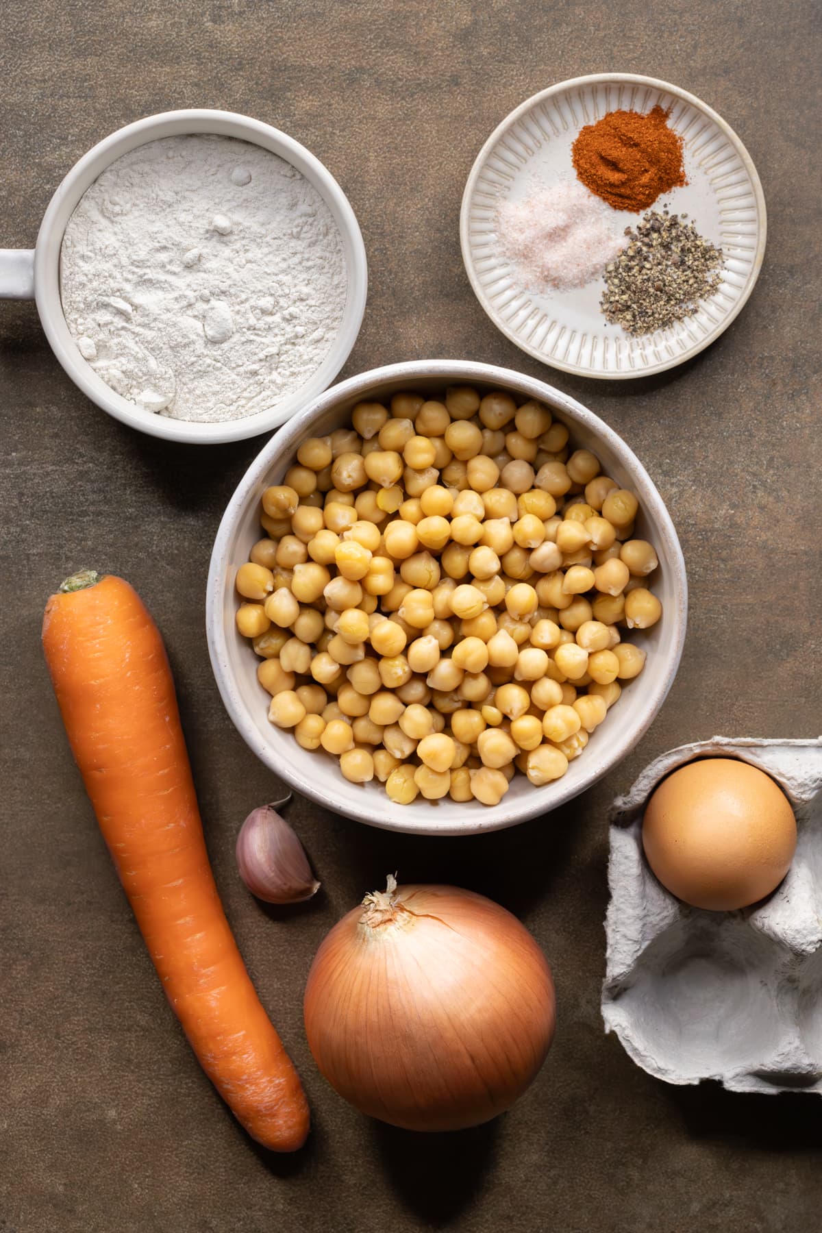 Ingredients for chickpea fritters