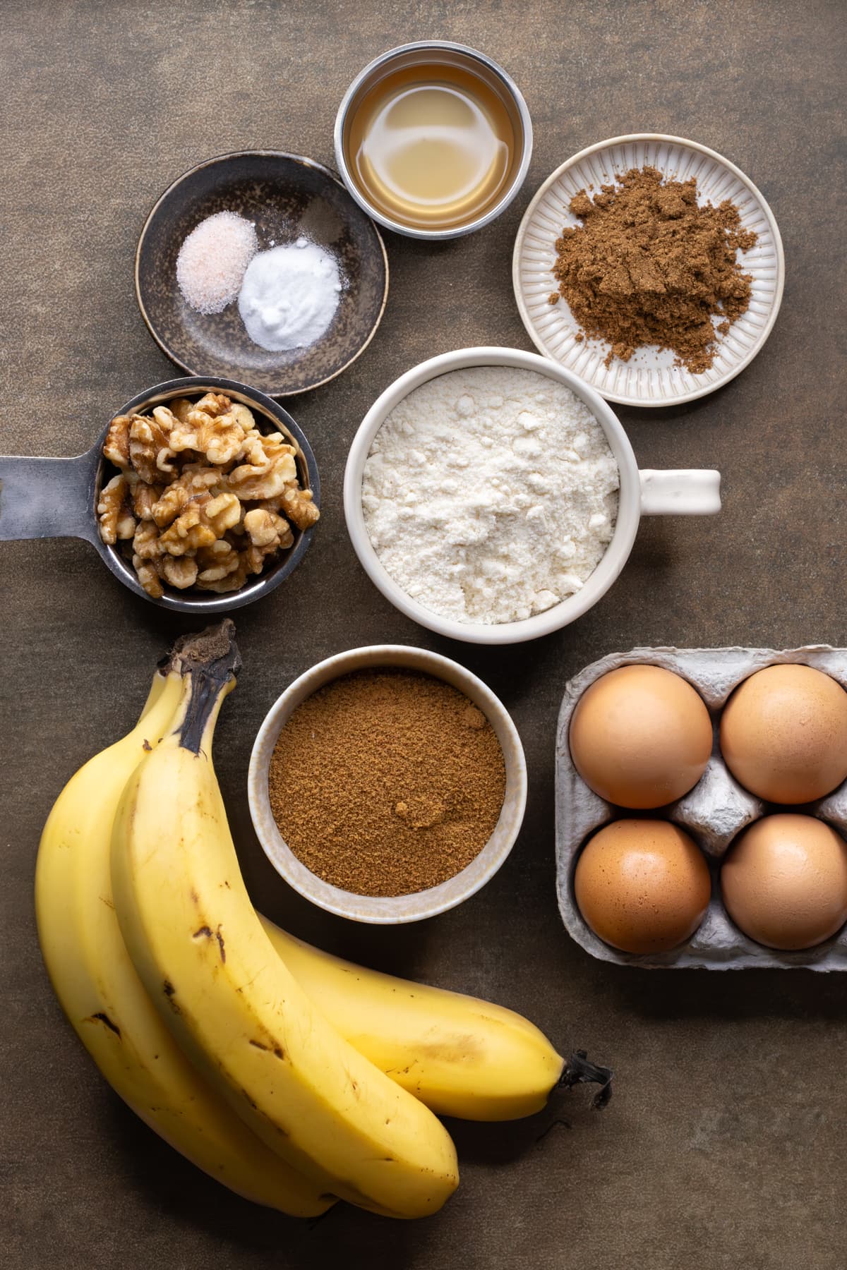 Ingredients for coconut flour banana bread