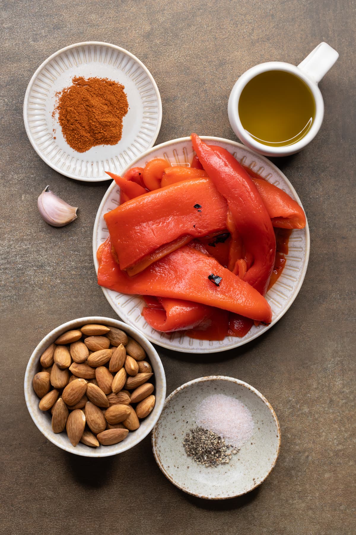 Ingredients for red pepper dip